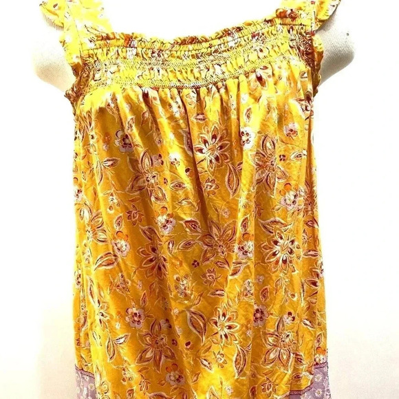 beachlunchlounge Tops - BEACH LUNCH LOUNGE Women Sleeveless Pullover Orange Floral Shirt Petite Small